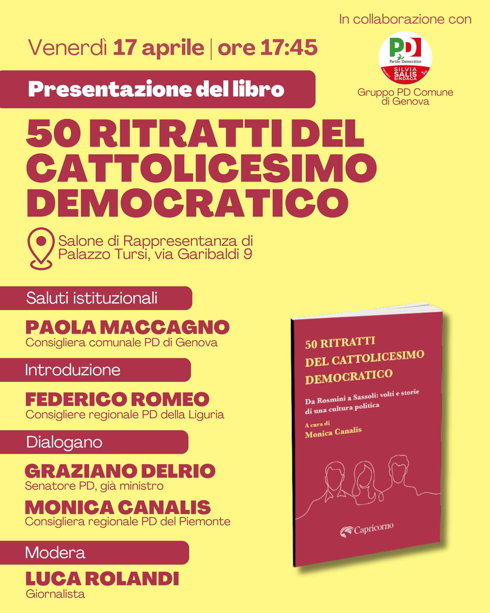 Presentazione del libro "50 Ritratti del Cattolicesimo Democratico" a cura di Monica Canalis